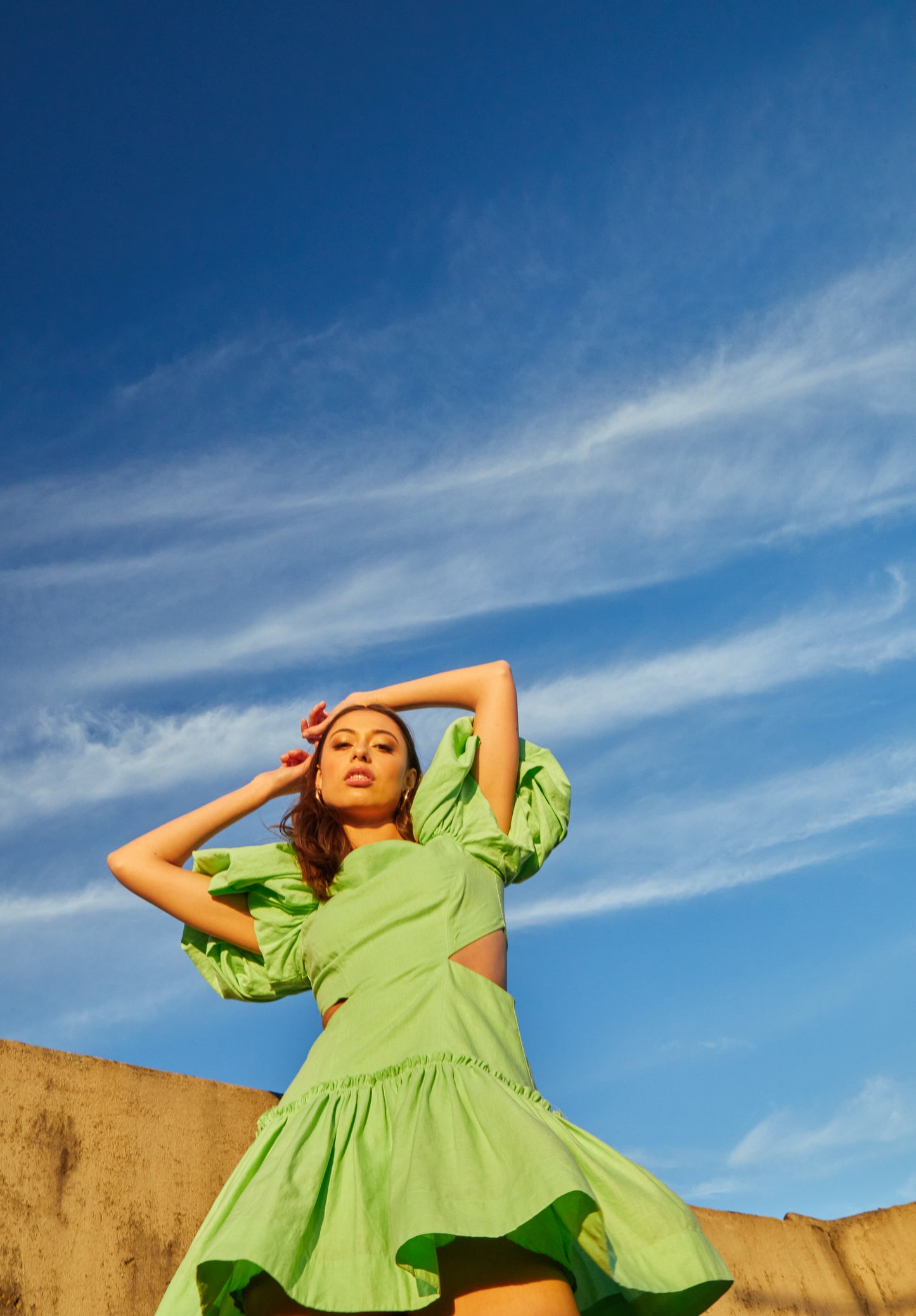 Ada Mini Dress - Green Envy