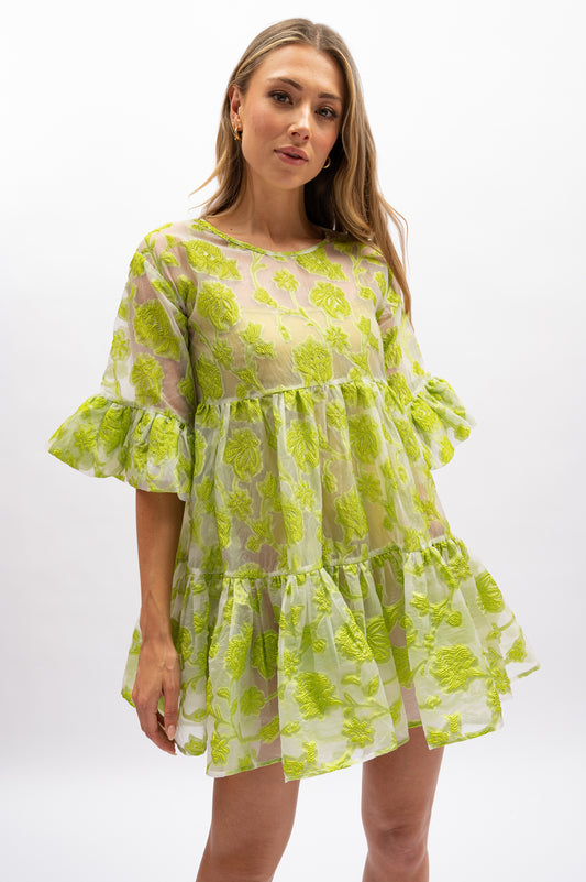 Lili Mini Dress - Lime
