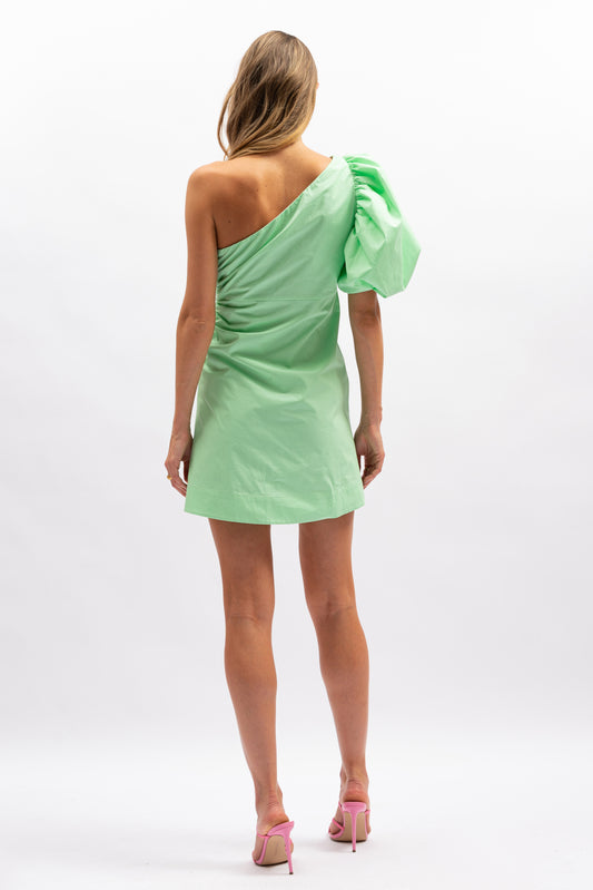 Tali One Shoulder Mini Dress - Pistachio