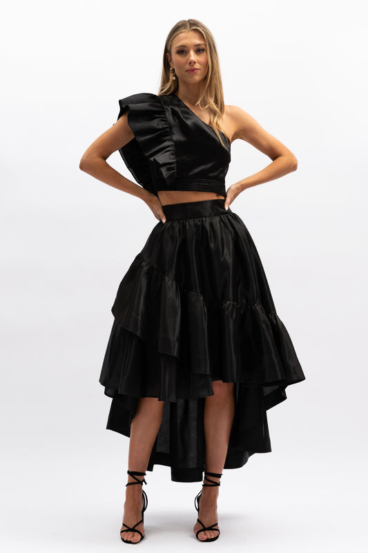 Bess One-Shoulder Top - Black