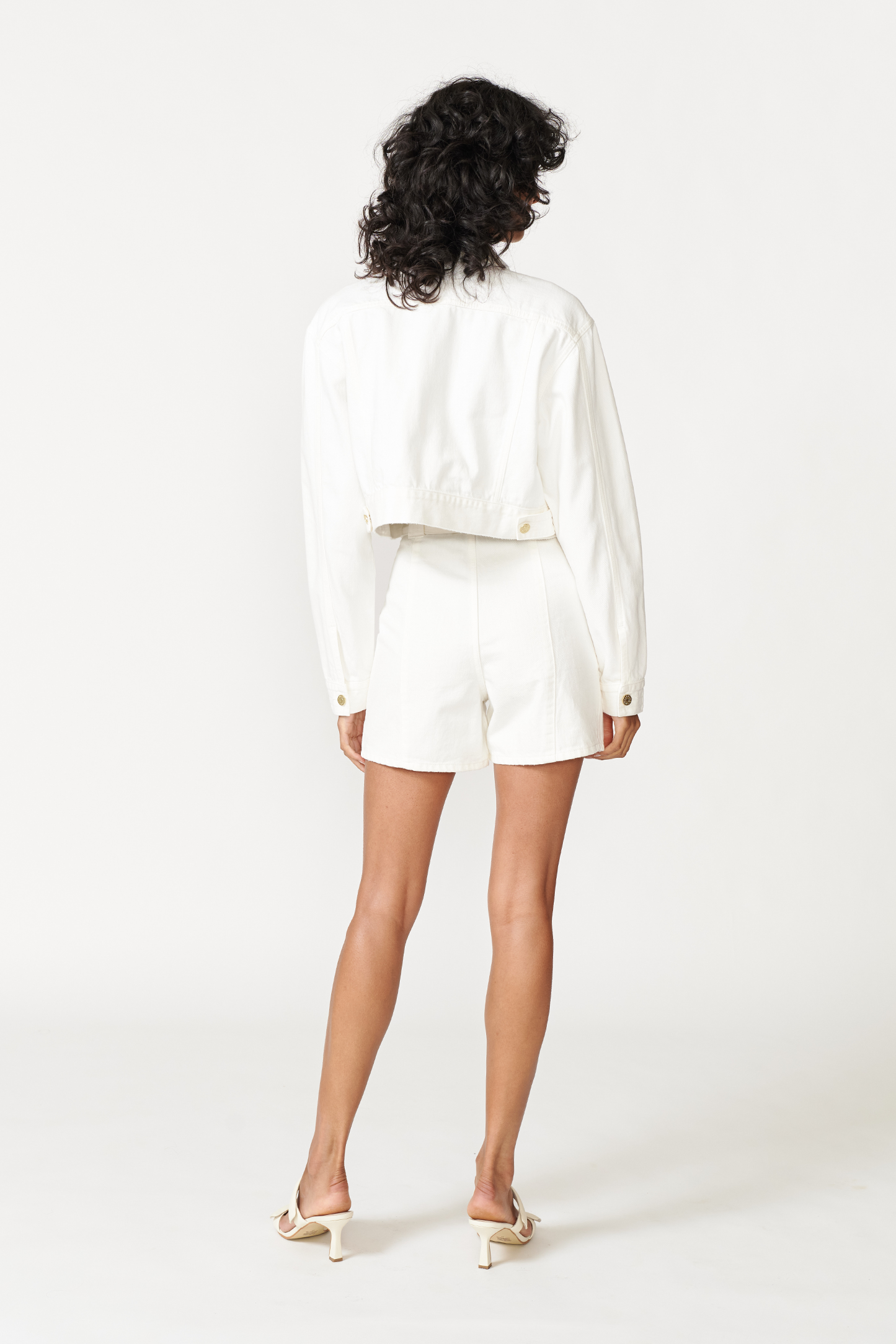 Amara Cropped Jacket - Star White